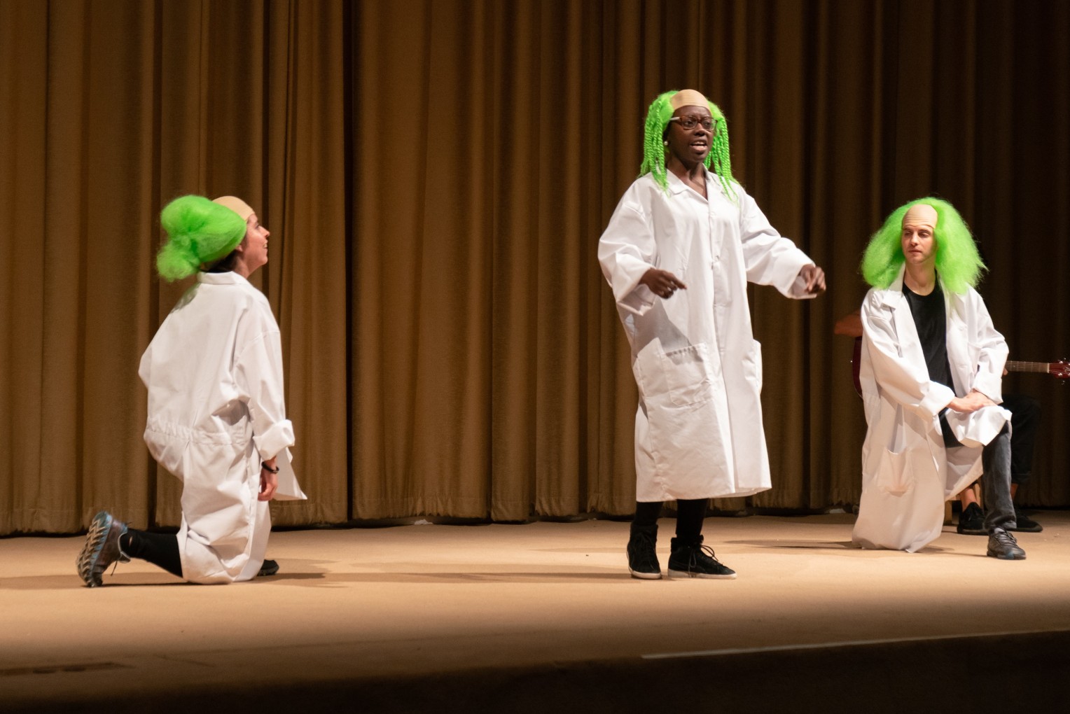 Song, dance and shout (left to right: Gabriela Diaz, Adia Alli, Kyle Curry)&nbsp;