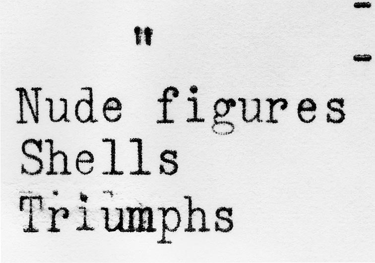 ERICA BAUM Untitled (Nude Figures, Shells, Triumphs)