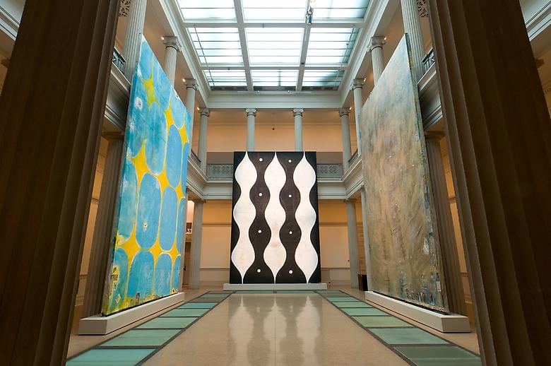 Installation view of Chris Martin: Painting Big, 2011. 