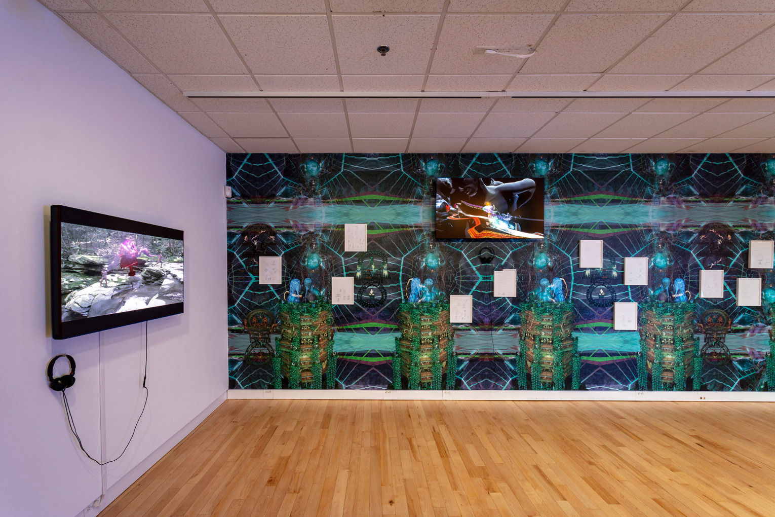 JACOLBY SATTERWHITE Installation view of Spirits Roaming on the Earth at Miller Institute for Contemporary Art, Pittsburgh, PA, 2021