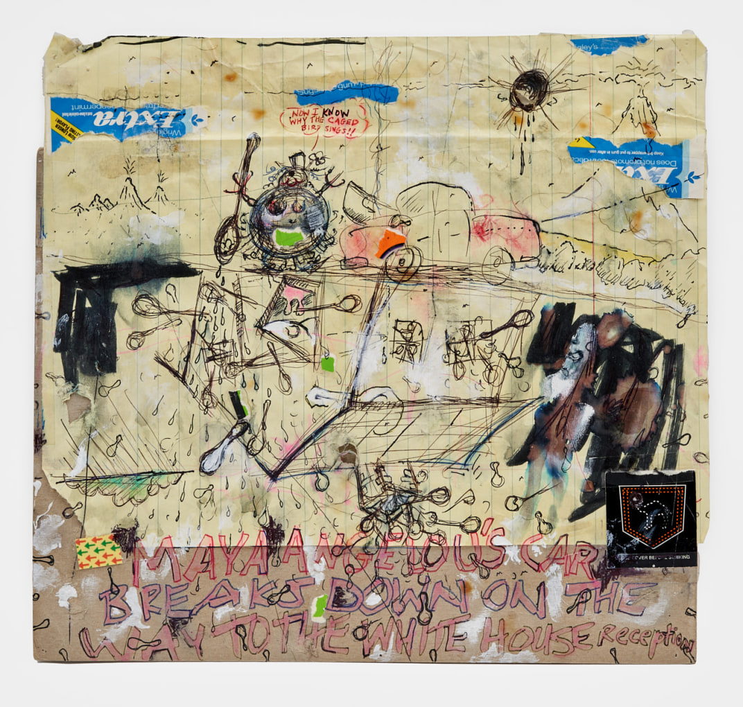 POPE.L  Untitled (Maya Angelou's Car Breaks Down On the Way to the  Whitehouse Reception) Circa 1998