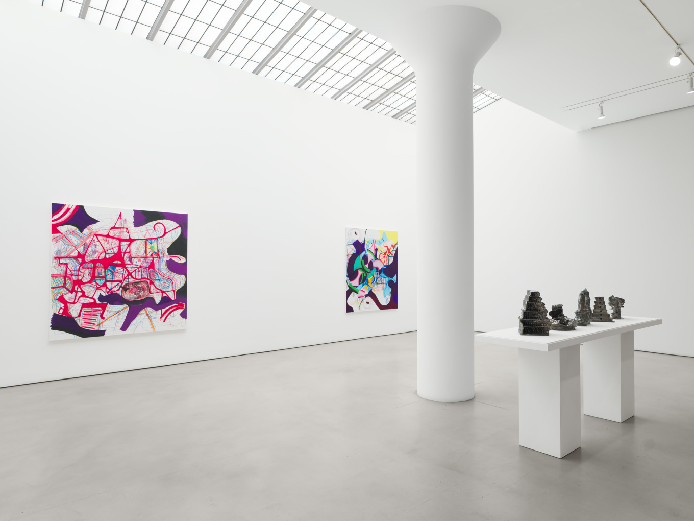 Joanne Greenbaum Installation view of Scaffold at Mitchell-Innes & Nash, New York, 2024
