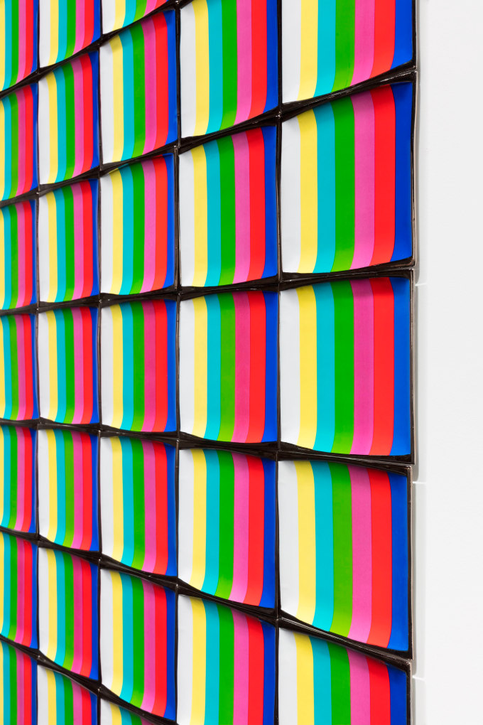 Installation view of Test Pattern: T.V. Dinner Plates from the Miss General Idea Pavillion