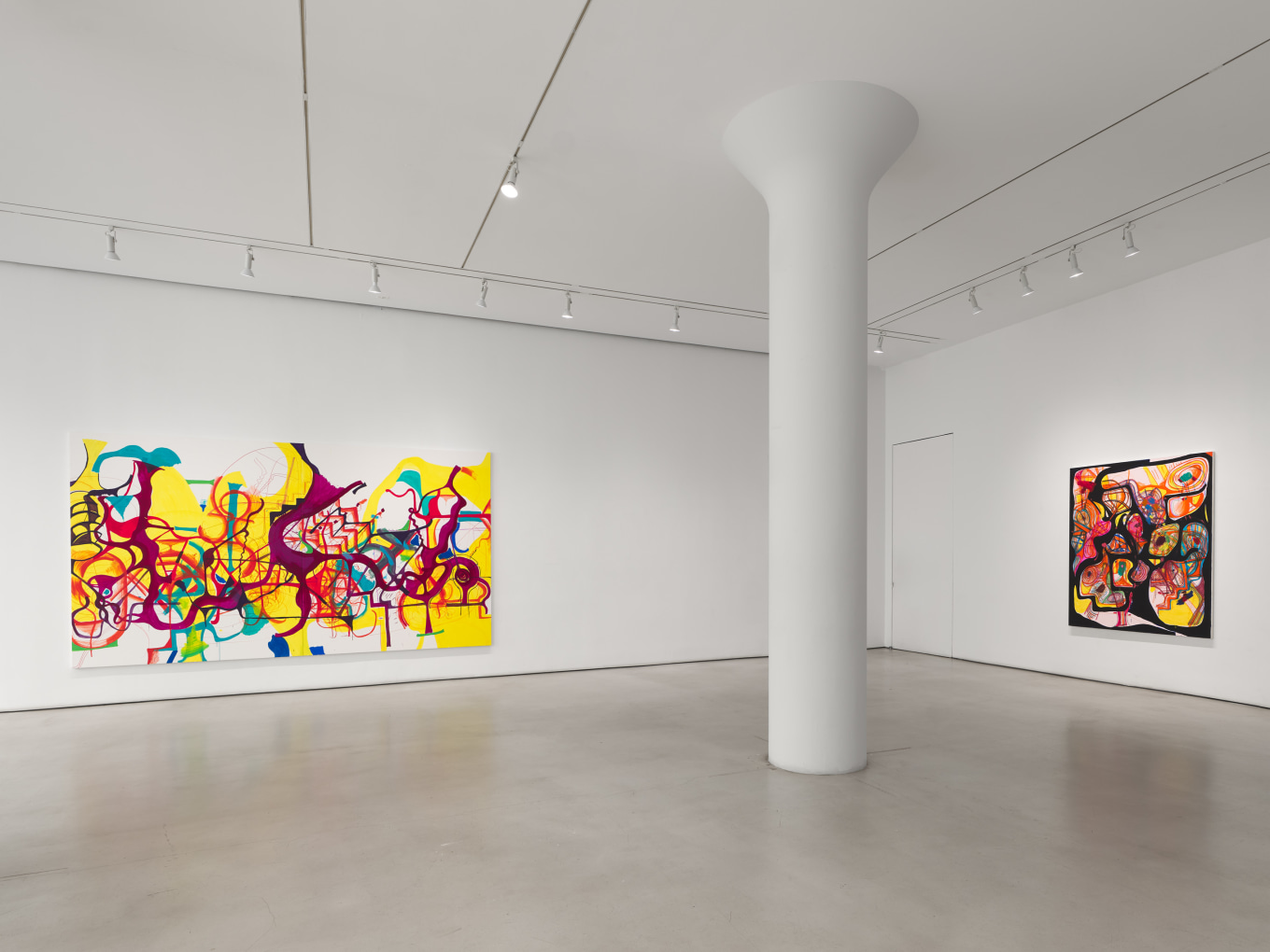 Joanne Greenbaum Installation view of Scaffold at Mitchell-Innes & Nash, New York, 2024
