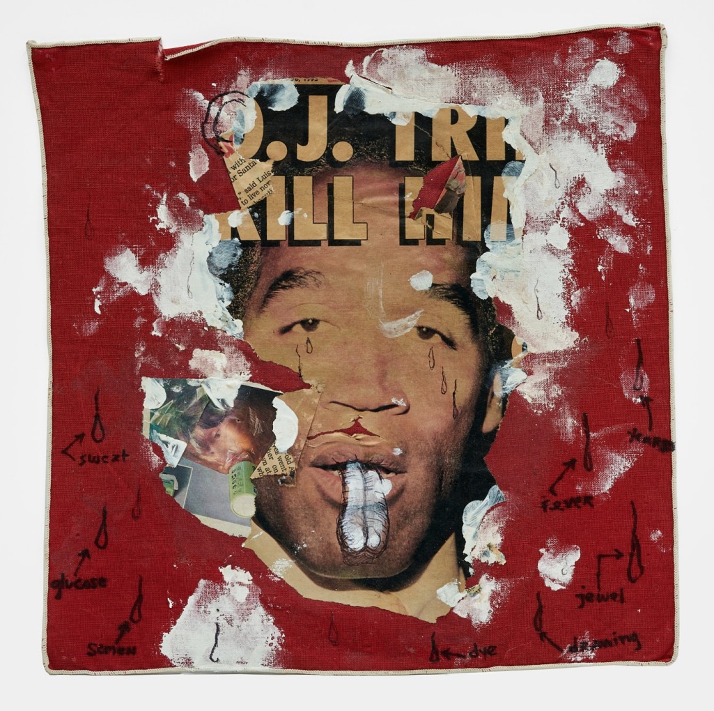POPE.L  Unknown title (washcloth painting with OJ Simpson) 1990