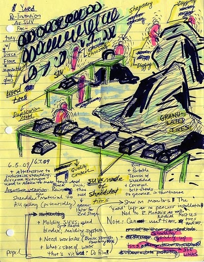 WILLIAM POPE.L Sketch for &quot;Yard Reinvention,&quot; 2009