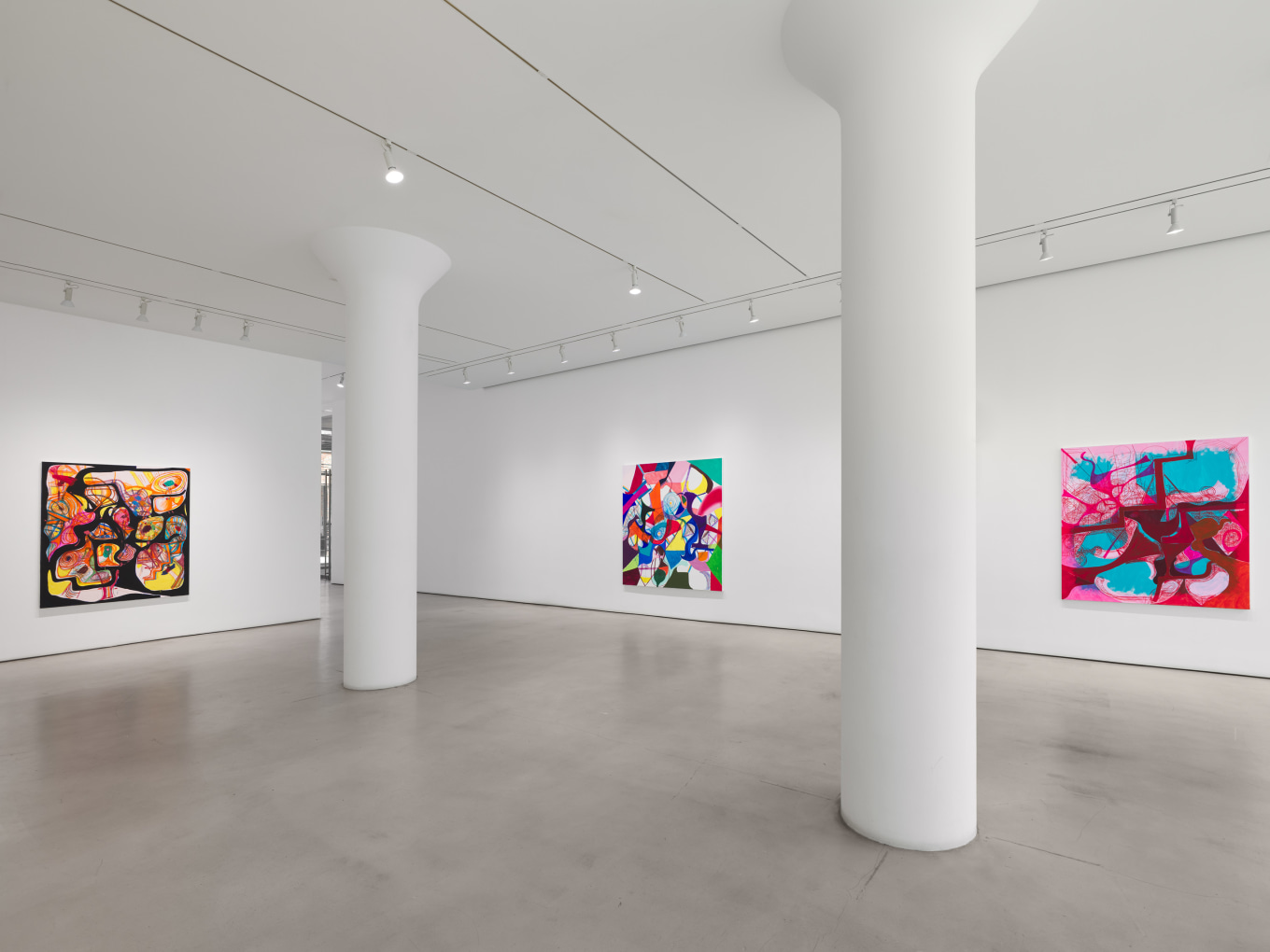 Joanne Greenbaum Installation view of Scaffold at Mitchell-Innes & Nash, New York, 2024