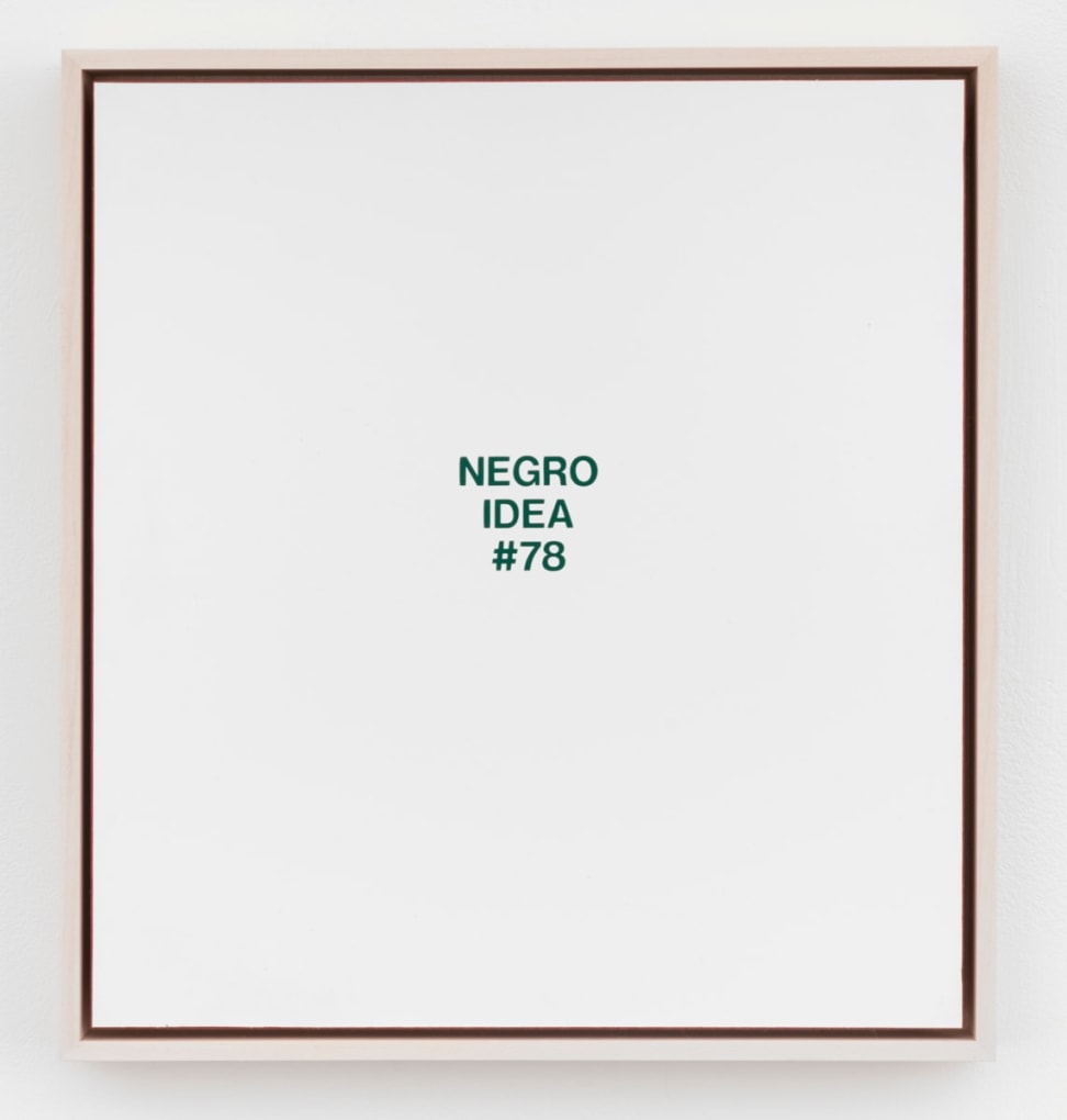 POPE.L Negro Idea #78