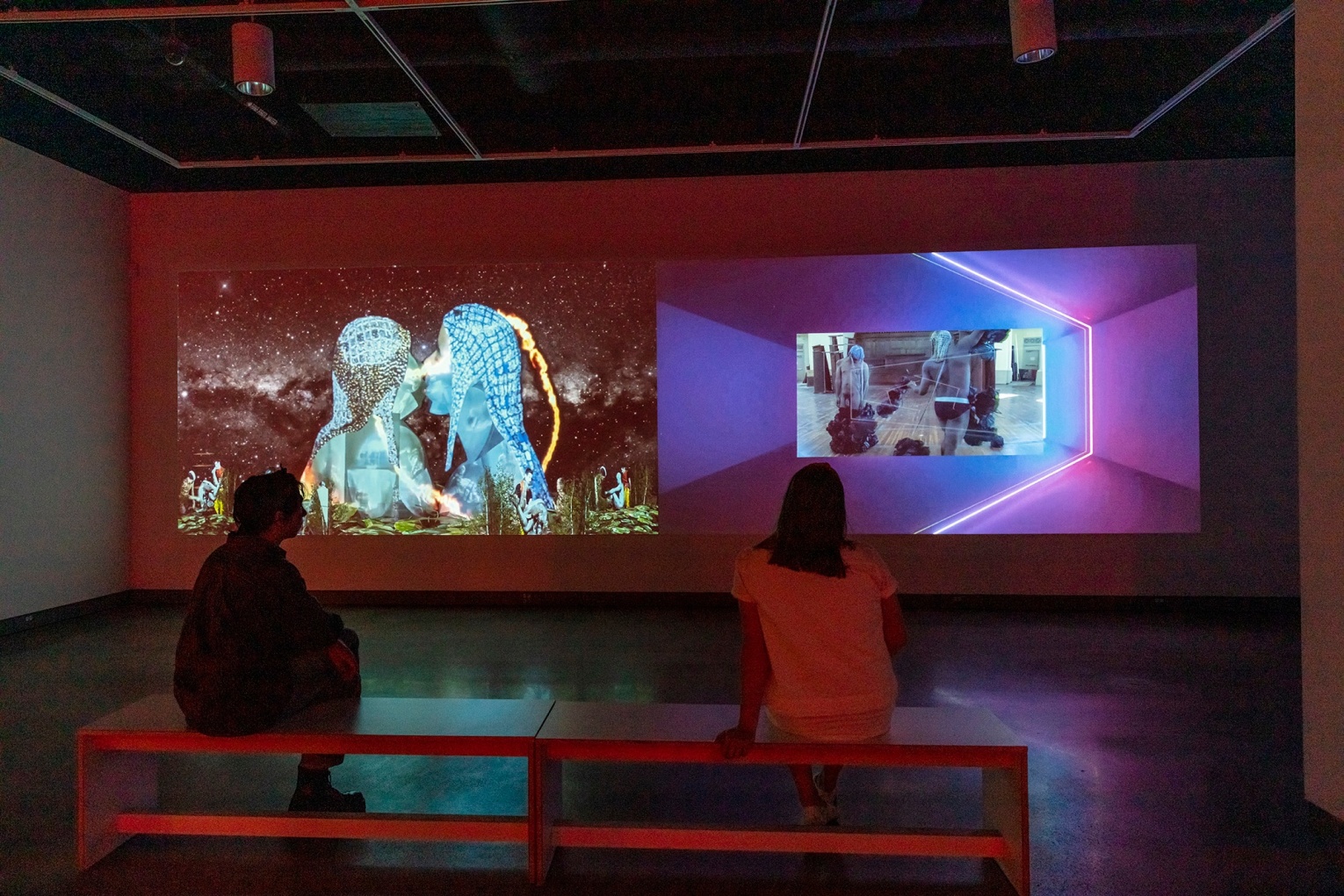 JACOLBY SATTERWHITE Installation view of Spirits Roaming on the Earth at Miller Institute for Contemporary Art, Pittsburgh, PA, 2021