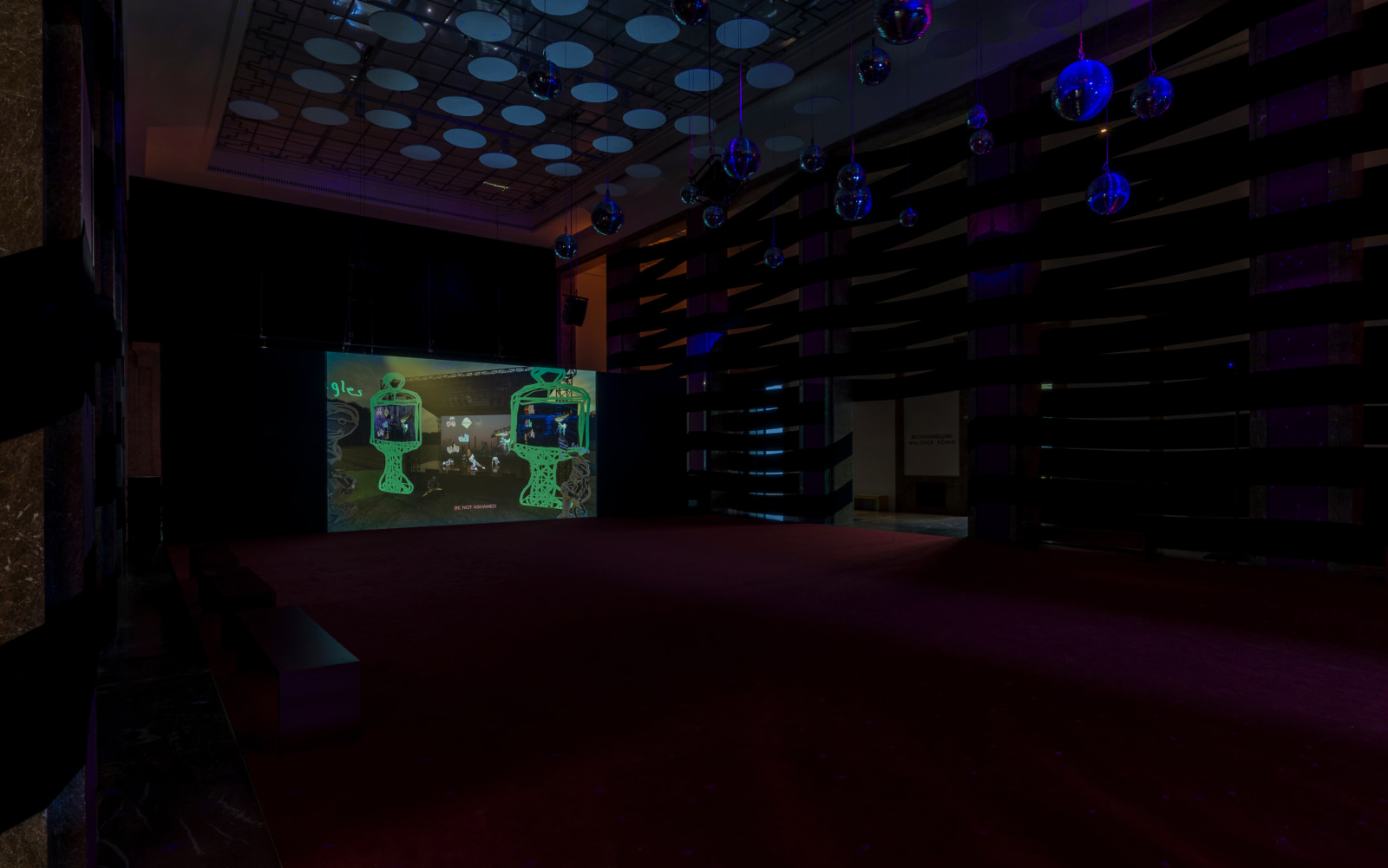 JACOLBY SATTERWHITE Installation view of Sweat at&nbsp;Haus der Kunst, Munich, Germany, 2022