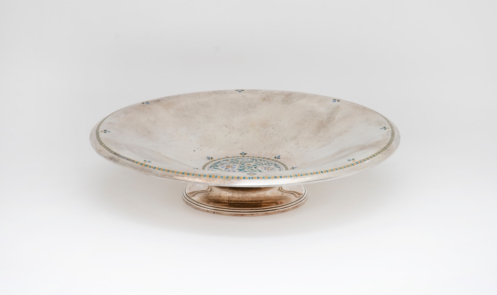 Enameled Sterling Silver Dish