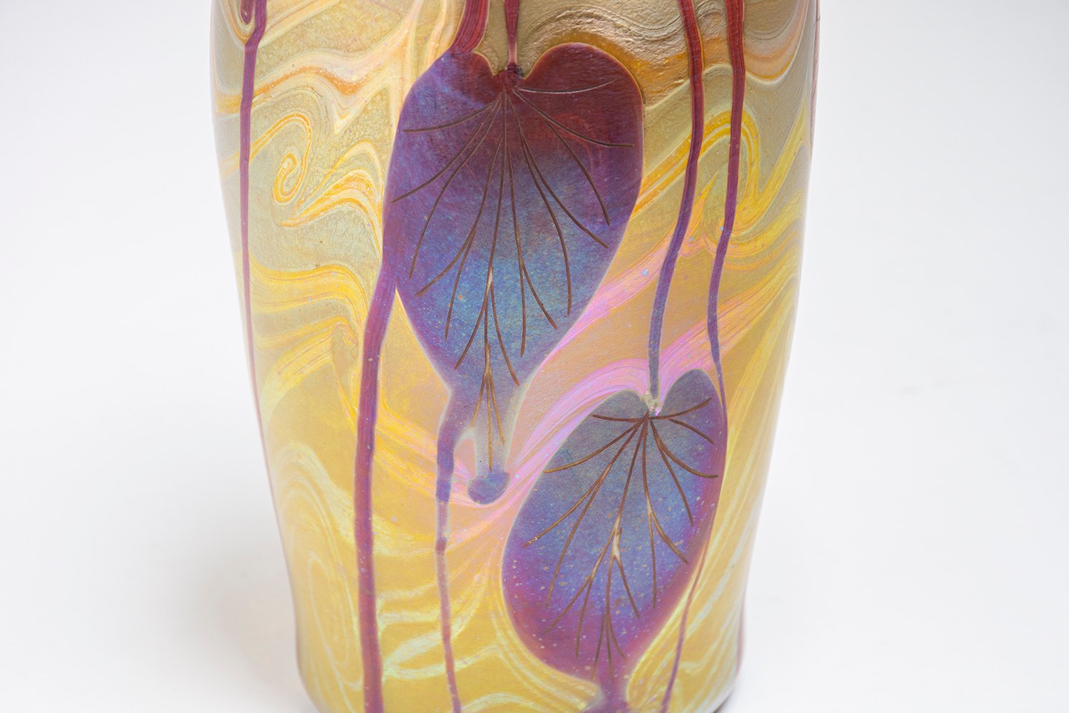 Carved Iridescent Vase