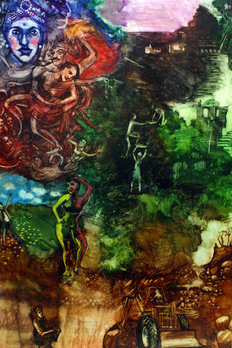 Shrilekha Sikander UNTITLED (RAVANA AND SITA) Watercolor on paper 27.5 x 21 in.