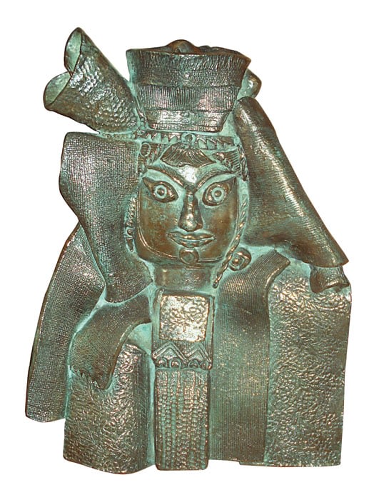 Laxma Goud Portrait Relief 13 15 x 14 x 4 in. Bronze 2007 Estimate - $3,000 - $6,000