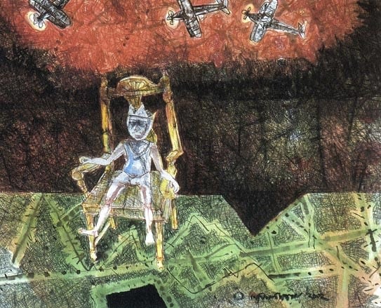 Shyamal Dutta Ray THE GENERAL 2002 Mixed media on paper 20.5 x 24 in.