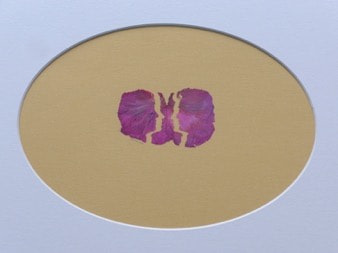 Abdullah M. I. Syed, Rose Petal Self Portraits: Silhouettes 21-22 - Single Red Rose, 2019, Hand-cut single rose petal on archival metallic paper with clear acetate, 12 x 16 in