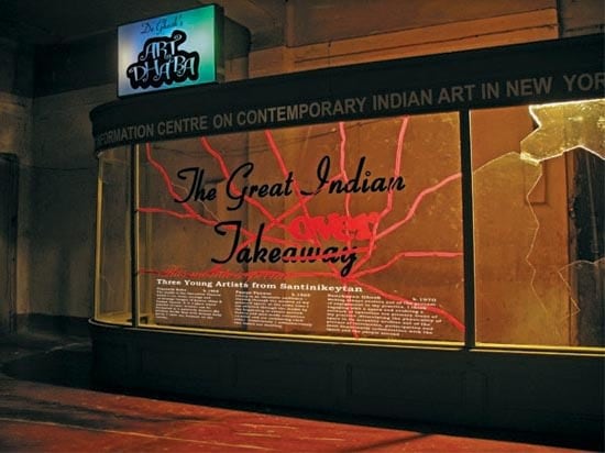 Sanchayan Ghosh TAKEOVER: PHASE-II (THE PROJECT OF PROVOCATION) 2007 Installation - Wood, Plywood, Fibre glass, Vinyl 120 x 192 in. NFS