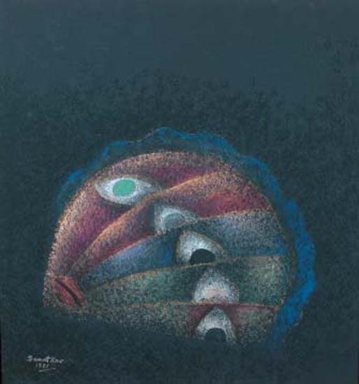 Sanat Kar DREAMER SERIES 3 1991 Tempera on board 16 x 15 in.