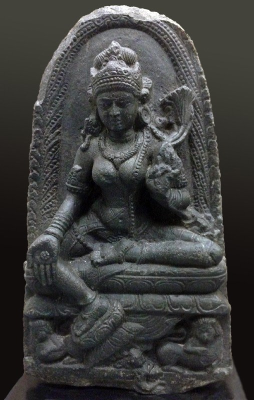 Tara India, Pala Dynasty Black stone 10th - 11th Century Height: 24.5 in.