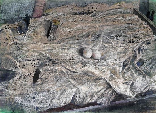 Indrapramit Roy THE DELICATE BED Mixed media on paper 22 x 30 in.