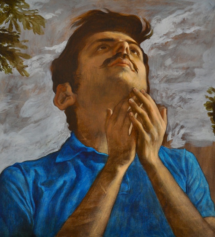 Salman Toor THE BELIEVER WITH MUSTACHE 2013 Oil on linen 29 x 27 in.