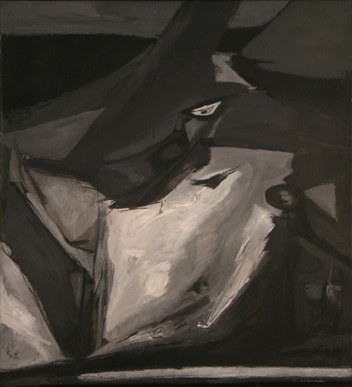 Ram Kumar UNTITLED (BLACK BIRD) c. 1960s Oil on canvas 34.5 x 31 in.