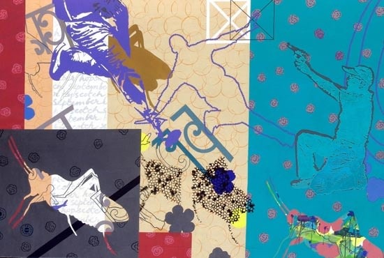 Pampa Panwar SEPTEMBER HOPSCOTCH 2007 Acrylic on canvas 48 x 72 in.