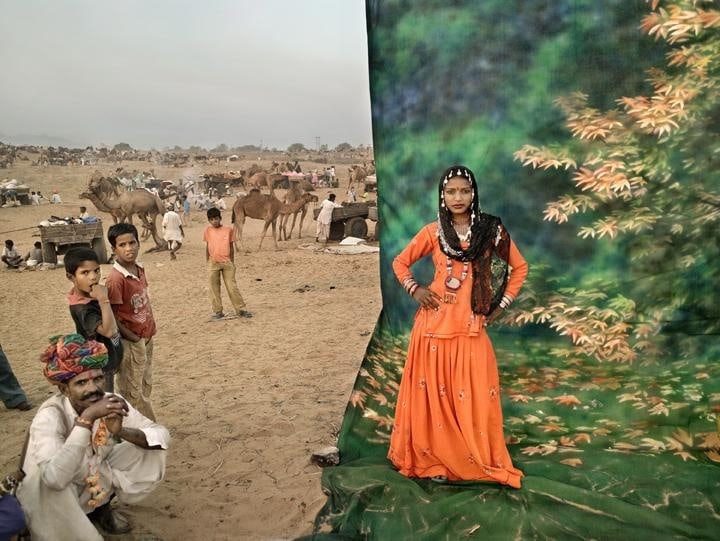 Raghu Rai BACKDROP SERIES 7 2009 Digital scan of photographic negative on archival paper 20 x 30 in.
