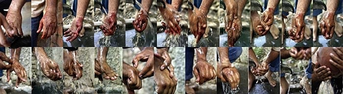Atul Bhalla WASH/WATER/BLOOD 2007 Archival pigment print (set of 22) 18 x 12 in. each Edition 3/5 and 5/5