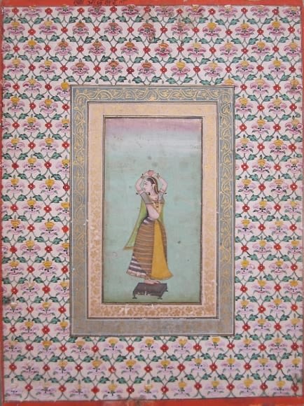 Court Dancer Northern India, Rajasthan, Bikaner School c. Early 18th century Opaque watercolor heightened with gold on wasli NFS