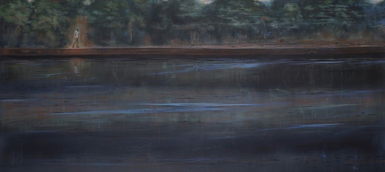 Sujith S.N. Untitled 1, 2018 Watercolor on paper 48 x 92 in