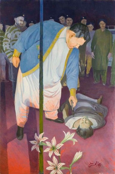 Ijaz ul Hassan A VIEW THROUGH WINDOW-THE TERRORIST 2000 Oil on canvas 72 x 48 in.