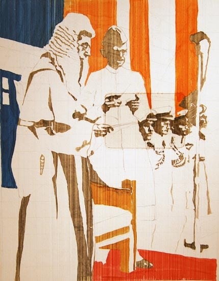 Hasnat Mehmood UNTITLED I 2007 Pencil and ink on paper 20 x 30 in. SOLD