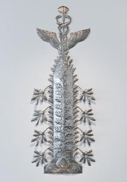 Adeela Suleman Untitled 1 (Caduceus; ed. 1 of 3) 2011 Stainless steel 110 x 42 in. Photo: Goswin Schwendinger