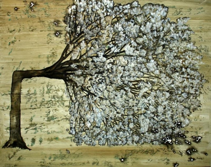 G.R. Iranna HUMBLE TREE 2012 Acrylic on tarpaulin 52 x 66 in.