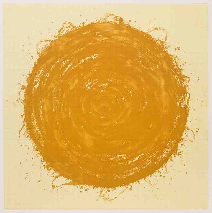 Abdullah M. I. Syed ENMESHED YELLOW (Ed. of 10) 2013 Sugar-Lift, aquatint and embossed on Velin Arches 300gsm paper 18.7 x 18.7 in.