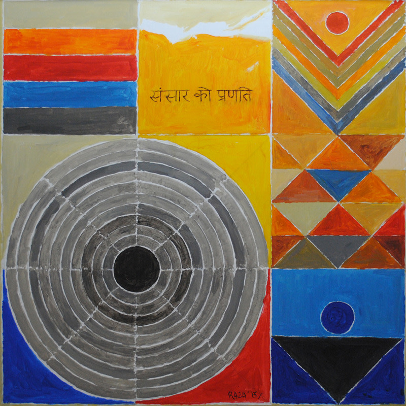 S. H. Raza Pranati 2013 Acrylic on canvas 40 x 40 in.