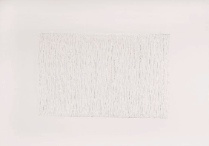 Rehana Mangi UNTITLED 2 2008 Human Hair on wasli 21 x 26 in.