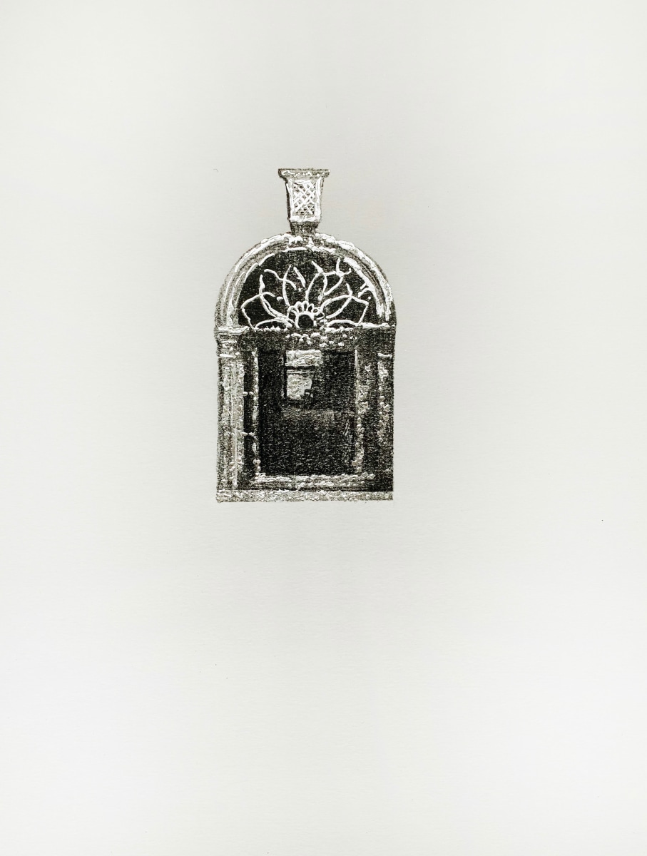 Najmun Nahar Keya Corinthian Dhaka (16) Charcoal, graphite, rabbit skin glue, silver, on Fabriano archival paper 11 x 14 2019