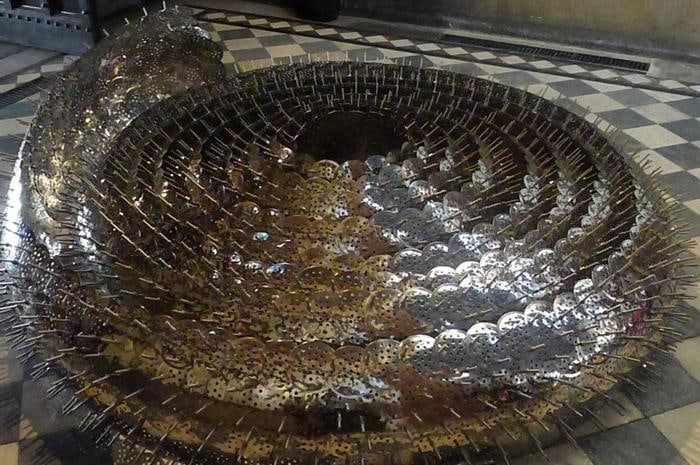 Adeela Suleman Drained 2011 Stainless steel 81 x 81 x 15 in.