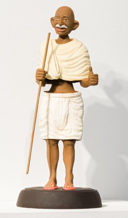Debanjan Roy Toy Gandhi 6 (Small Bobble Head) 2019 Silicone and automotive paint 16 x 8 x 8 in