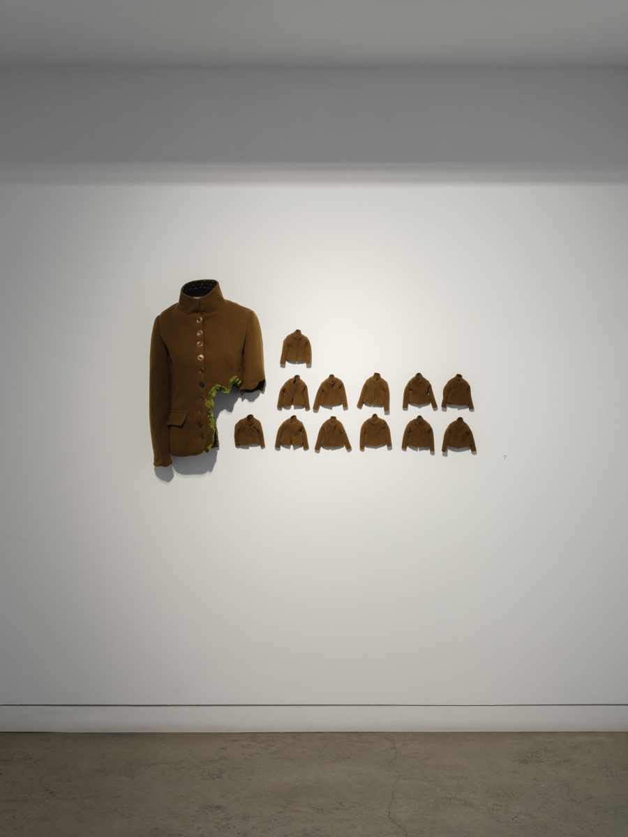 Ruby Chishti Another Whole 2020 Tailored Jacket, flocking powder, thread, papier mache, needle, archival glue Dimensions Variable