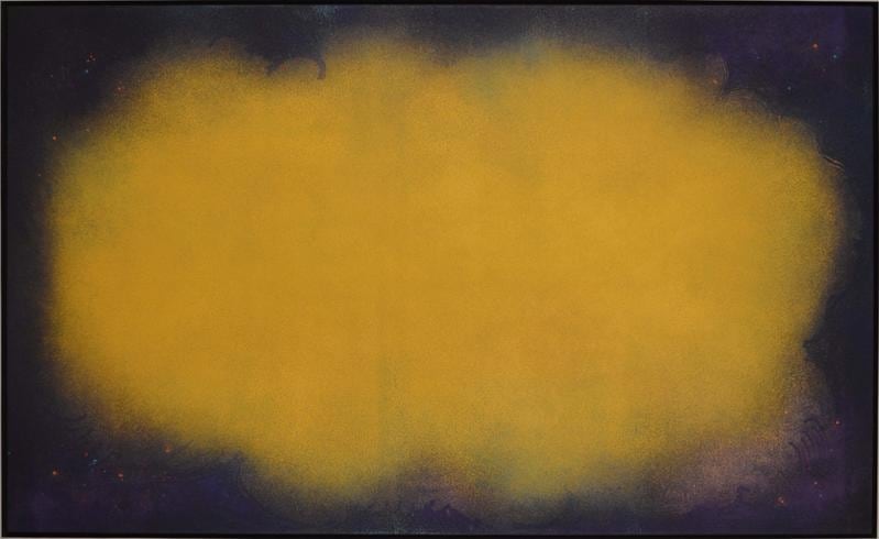 Natvar Bhavsar SORAKH 2014 Oil on canvas 54 x 90 in.