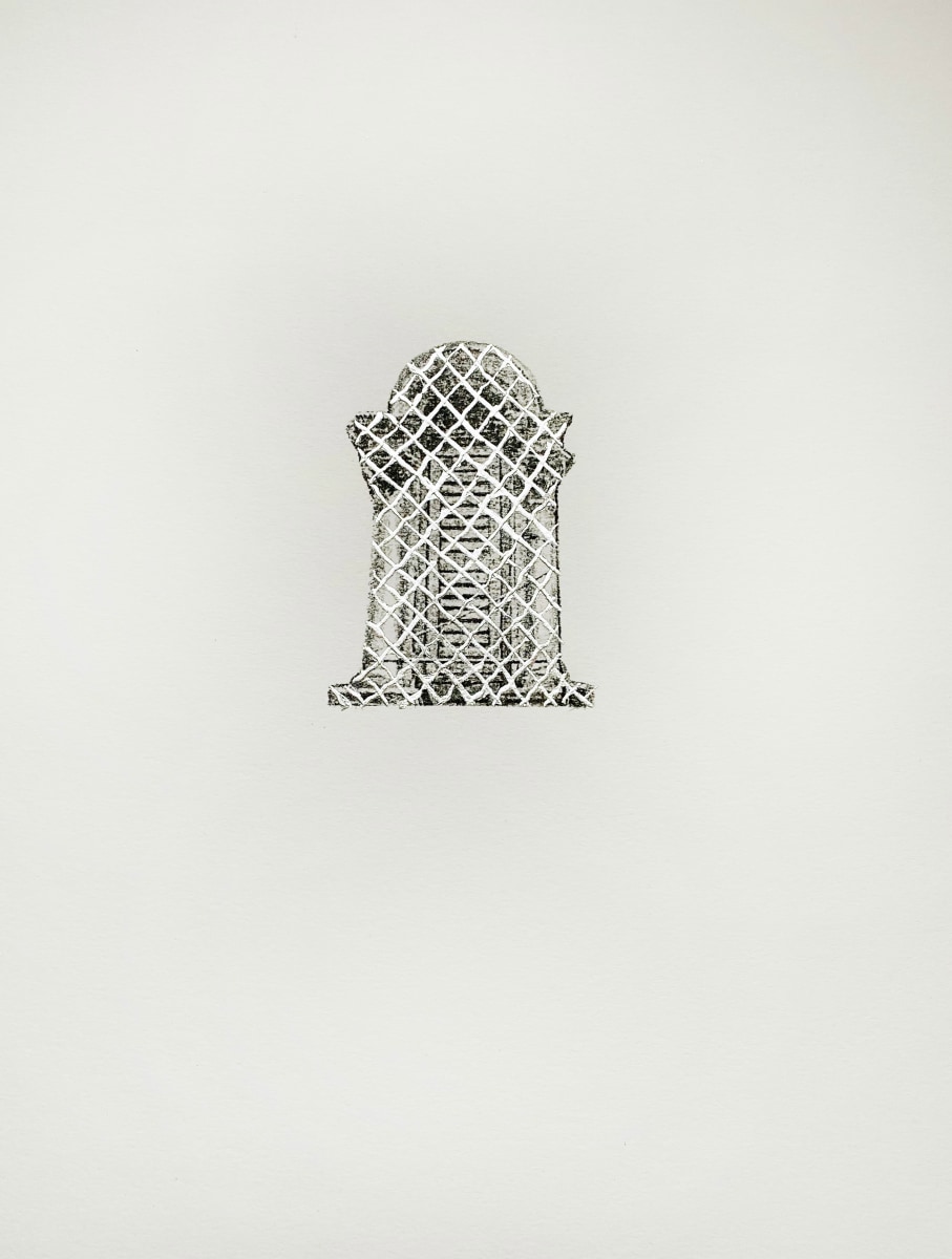 Najmun Nahar Keya Corinthian Dhaka (18) Charcoal, graphite, rabbit skin glue, silver, on Fabriano archival paper 11 x 14 2019