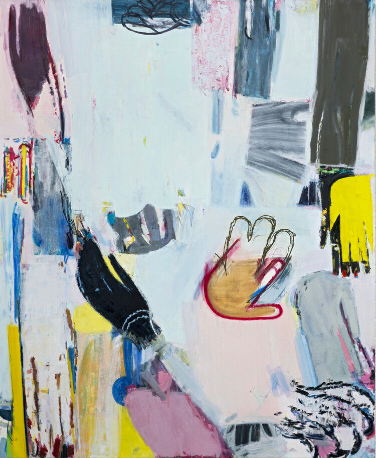 Sangram Majumdar near signals, 2020 Oil on linen 78h x 64w in
