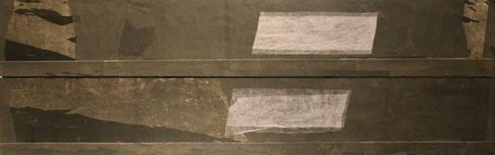 Yogesh Rawal UNTITLED 2 2007 Tissue paper, cellulose & synthetic resin on wood 22 x 72 in.