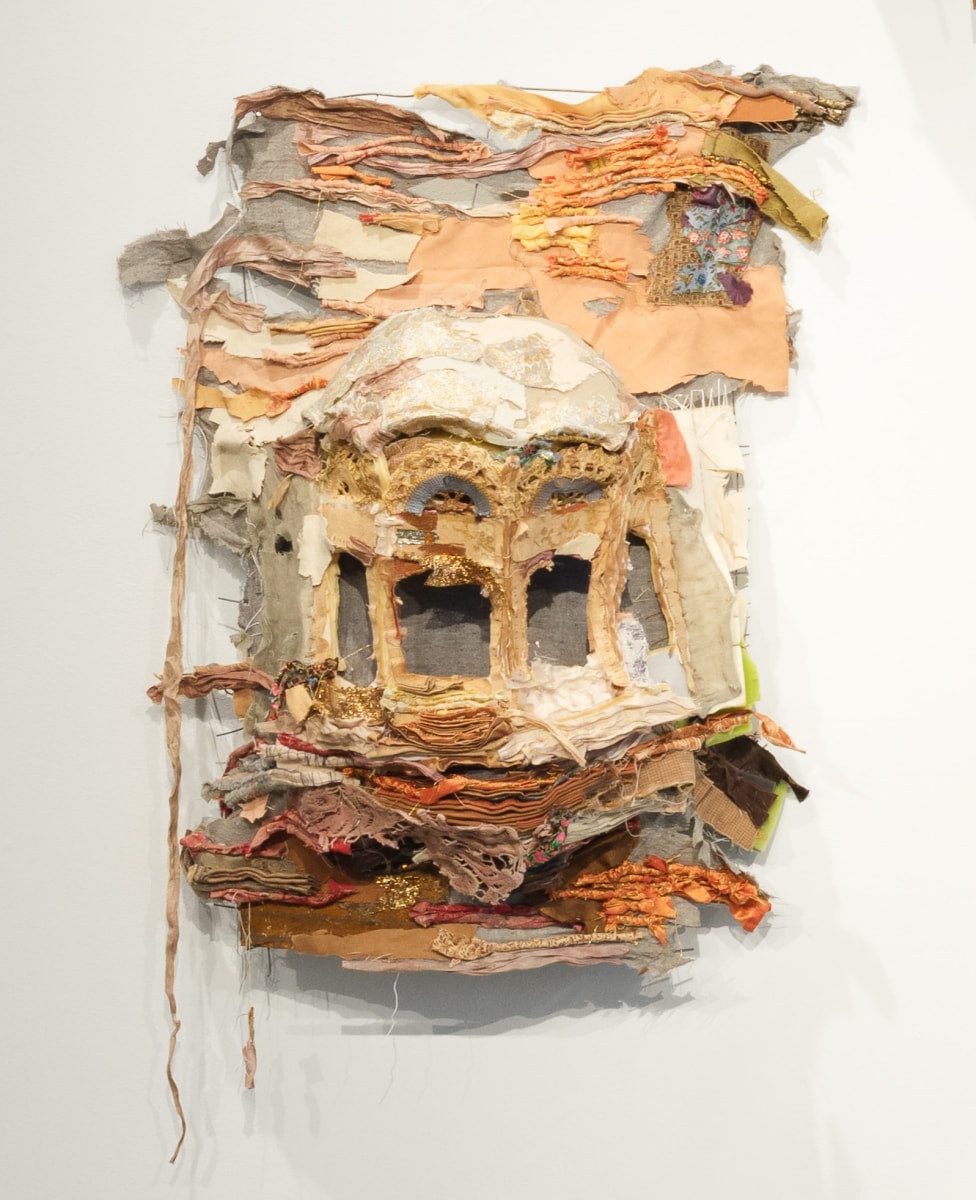 Ruby Chishti Essence of Time I 2020 Found crochet lace, embellishment, wire mesh, cloth scraps, metal 28h x 20w x 8d in
