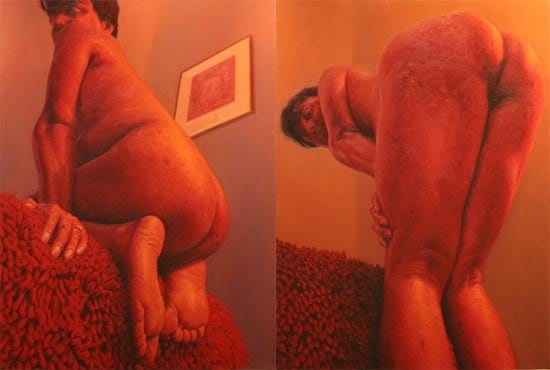 Abir Karmakar IN THE OLD FASHIONED WAY 1 (DIPTYCH) 2006 Oil on canvas 92 x 122 in.