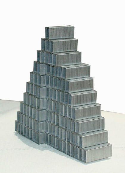Pooja Iranna UNTITLED V 2010 Staple pins 4 x 4 x 1.5 in.
