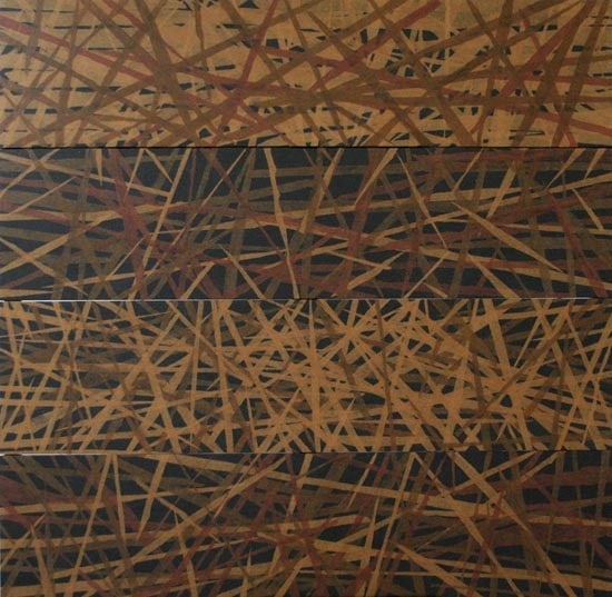 Yogesh Rawal UNTITLED 8 2007 Tissue paper, cellulose & synthetic resin on wood 48 x 48 in. SOLD